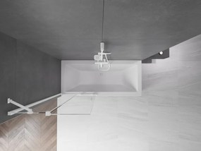 Mexen Velar, 2-krídlová posuvná vaňová zástena 85 x 150 cm, 8mm číre sklo, biela, 896-085-000-01-20
