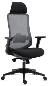 Kancelárska ergonomická stolička BULMA — sieťovina / látka, čierna