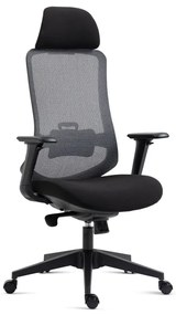 Kancelárska ergonomická stolička BULMA — sieťovina / látka, čierna
