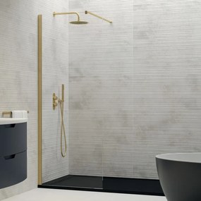 Erga Paris, sprchová zástena Walk-In 150x200 cm, 8mm číre sklo, zlatý lesklý profil, ERG-V02-PARIS-150x200-CL-GD