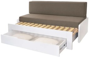 Ahorn DUOVITA 90 x 200 BK laty - rozkladacia posteľ a sedačka 90 x 200 cm ľavá - dub biely, lamino