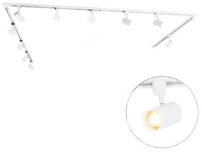 Inteligentný koľajnicový systém s 10 bodovými svetlami biely 1-fázový vrátane 10 Wifi GU10 50mm - Iconic Jeana