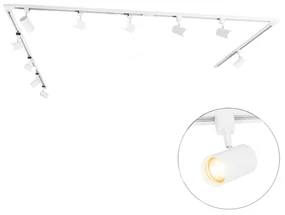 Inteligentný koľajnicový systém s 10 bodovými svetlami biely 1-fázový vrátane 10 Wifi GU10 50mm - Iconic Jeana