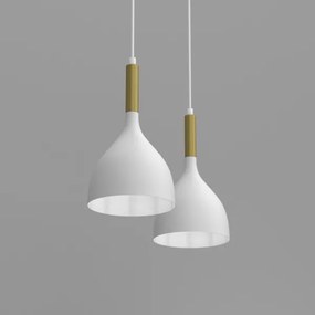 Luster na lanku NOAK 2xE27/15W/230V biela/zlatá