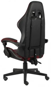 vidaXL Herná stolička čierna a vínová umelá koža-