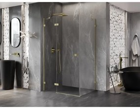 Mexen Lunar, 1-krídlový sprchový kút, ľavý, 100 x 70 cm, 8mm číre sklo, zlatý profil, 834-100-070-55-00-L