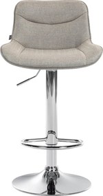Barová stolička Vonore - látka, chróm rám - Sivo hnedá (Taupe)