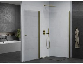 Mexen Pretoria Duo, 2-krídlový sprchovací kút 100 (dvere) x 90 (dvere) cm, 6mm číre sklo, zlatý profil, 852-100-090-50-00-02