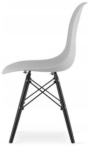 Jedálenský stôl TODI čierny 80 cm so štyrmi stoličkami OSAKA sivé