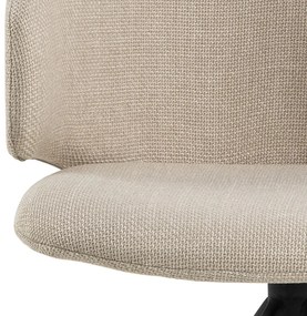 NELA Béžová (látka Basel 24)/čierne nohy – MODERNÁ OTOČNÁ ČALÚNENÁ STOLIČKA DO OBÝVAČKY/JEDÁLNE/KANCELÁRIE LOFT