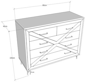 Dizajnová komoda Laibah 80 cm antracitová