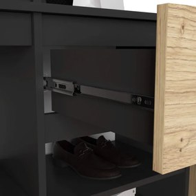 Predsieňová zostava ENTRO čierna / dub artisan
