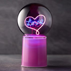 GLOW BALL Dekoračná guľa "Love" - fialová