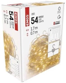 LED vánoční řetěz Dropi s programy 1,7 m teplá bílá