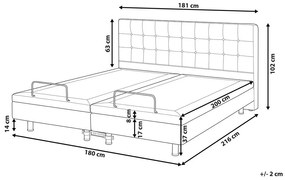 Manželská posteľ 180 cm DUCHE (béžová). Vlastná spoľahlivá doprava až k Vám domov. 1007247