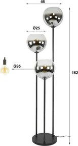 Stojaca lampa 71-09 Bubble 3L Smoked Glass  - Komfort-nábytok
