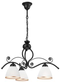 Luster na reťazi RETRO II 3xE27/60W/230V čierna