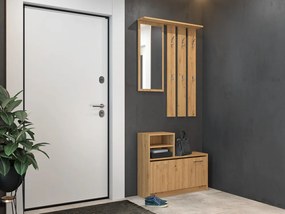 Predsieňová zostava Vayan 1 (dub artisan) (so zrkadlom). Akcia -18%. Vlastná spoľahlivá doprava až k Vám domov. 1132524