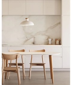 Biely okrúhly rozkladací jedálenský stôl s bielou doskou ø 90 cm Oqui – Kave Home