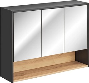 Comad Zrkadlová skrinka bez osvetlenia Borneo Cosmos 100 vesmírne sivá/dub artisan