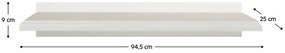Polica KENTAK POL95, alpská biela, 95 cm