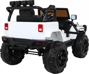 Ramiz Detský terénny biely džíp na batérie + diaľkové ovládanie + svetlá zvuky