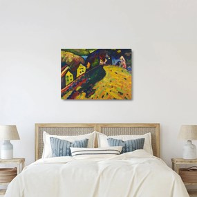 Sklenený obraz - Vasily Kandinsky, Houses at Murnau, reprodukcia (70x50 cm)