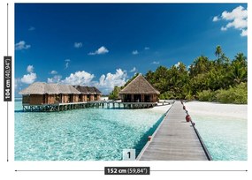 Fototapeta Vliesová Pláž maldivy 250x104 cm