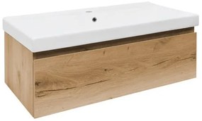 Kúpeľňová skrinka s umývadlom SAT B-WAY 99x30x45 cm dub matný BWAY100OAKU1, 1 ks