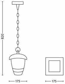 Philips 15386/30/16 - Vonkajší závesný luster MYGARDEN CREEK 1xE27/60W/230V IP44