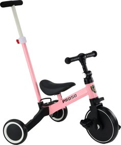 LEAN Trike Trojkolka PRO50 s vodiacou rukoväťou ružová