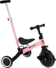 LEAN Trike Trojkolka PRO50 s vodiacou rukoväťou ružová