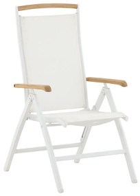 Panama polohovateľná stolička biela/teak
