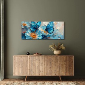 Obraz - Modrí motýle (120x50 cm)