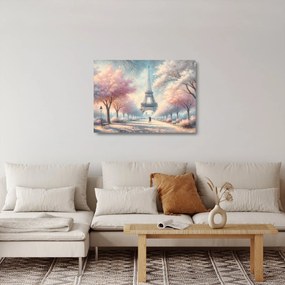 Sklenený obraz – Jar v Paríži (70x50 cm)