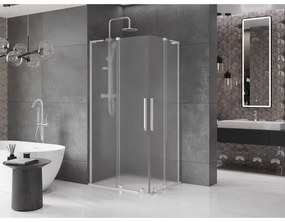 Mexen Velar L Duo, sprchový kút s posuvnými dverami 90 x 80 cm, 8mm sklo námraza, chrómová, 871-090-080-02-33-01