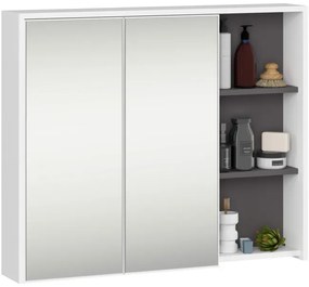 Kúpeľňová zostava VAMI s otvormi na umývadlo, biela / grafitová / sivá