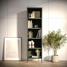 Knižnica do obývačky MARIO, 500 x 1800 x 350 mm, Modern: fľaškovo zelená farba