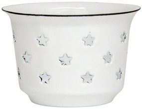 Ib Laursen Smaltovaný svietnik Stars White