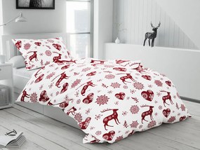 Bavlnené obliečky SRDIEČKA A SOBI biele Rozmer obliečky: 2 ks 70 x 90 cm | 200 x 220 cm