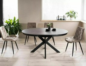 Jedálenský rozkladací stôl Porto 120/160 cm keramika sivý/čierny