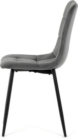 Jedálenská stolička zamatová, sivá CT-281 GREY4