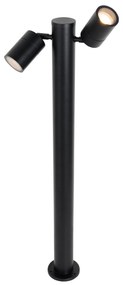 Stojaca vonkajšia lampa čierna 80 cm IP44 nastaviteľná 2-svetlo - Duo