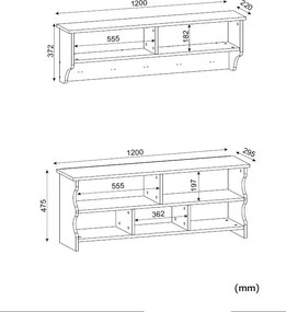 Vešiaková stena ESTER, biela / orech
