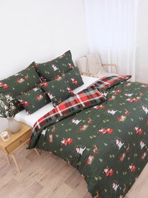 Vianočné bavlnené obliečky Renforcé - Polárny sen zelené