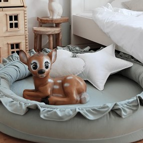 Boho vankúš hviezda s bublinkami biely 44 cm