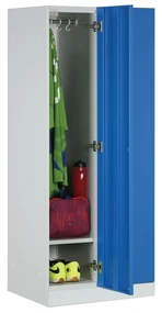 Šatníková skrinka znížená, 2 oddiely, 1500 x 600 x 500 mm, cylindrický zámok, béžové dvere