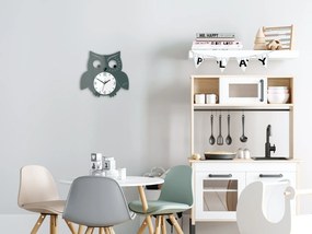 Nástenné hodiny Owl sivé