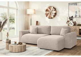 Béžová rozkladacia rohová pohovka (variabilná) Lorine – Ropez