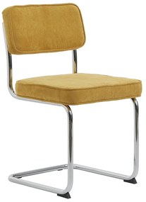 Žltá menčestrová jedálenská stolička Rupert – Unique Furniture